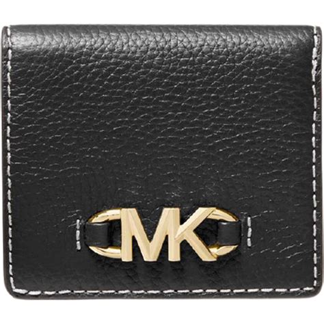 Michael Kors Izzy Small ID Billfold Black Pebbled Leather Wallet 